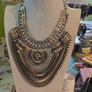 Elegant Silver Statement Necklace